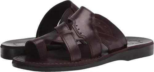Vista 7 de Jerusalem Sandals Aron - Leather Lightweight Sandal - Black