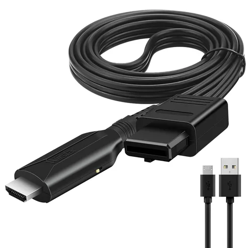 Vista 6 de Adaptador convertidor N64 a HDMI compatible con salida de audio y video, cable de enlace HDMI para modos N64, Plug and Play, compatible con pantalla