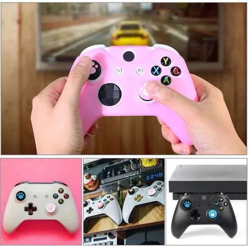 Vista 5 de Chalyna 14 Pcs Controller Skins Anti-Slip Accessories Set Silicone Cover Protector Case Compatible with Xbox OneSX Controller WirelessWired Gamepad