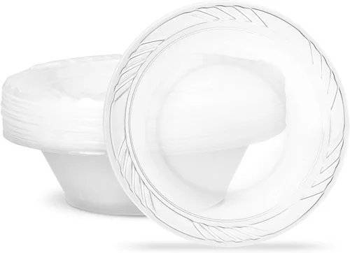 Vista 21 de PLASTICPRO - Cuencos desechables de plástico transparente de 18 onzas, Premium, para fiesta, Pack de 20