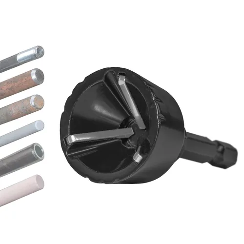 Vista 8 de Punta de taladro para achaflanado de carburo de tungsteno 1/2" a 1-3/8" Uniburr, herramienta de reparación de rosca de perno para eliminar rebabas