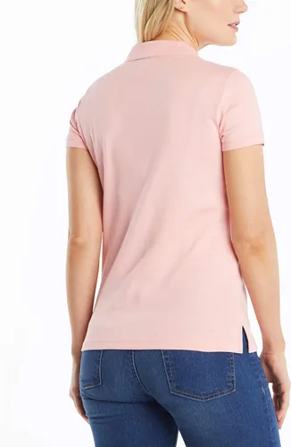 Vista 2 de Nautica Camisa polo de manga corta de 3 botones transpirable 100% algodón para mujer