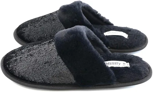 Vista 4 de Zapatillas de mujer con lentejuelas Big Fuzzy Babba Magic Lentejuelas Negro Rose House Zapatillas Mujer Lentejuelas Maggie Adornado Zapatillas