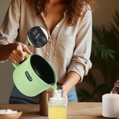 Vista 7 de Olla Eléctrica de Derretimiento de Cera de 1.6QT con Pantalla Táctil Digital - Recubrimiento Antiadherente y Control de Temperatura Preciso