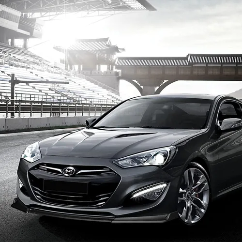 Vista 5 de Borde de parachoques delantero compatible con Hyundai Genesis Coupe 2013 - 2016, alerón de labio de parachoques delantero, kit de cuerpo