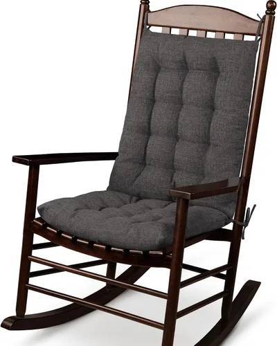 Vista 14 de ELFJOY Cojines para silla mecedora, respaldo alto y cojín de asiento, color Lino Azul