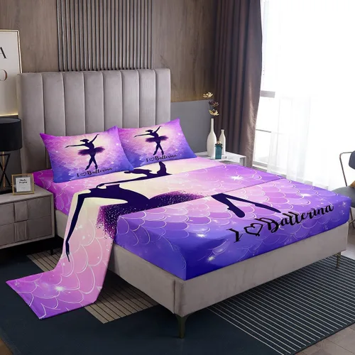 Vista 13 de Juego de sábana bajera ajustable de teñido anudado para niñas, juego de ropa de cama con diseño de arco iris degradado de arcoíris, lindo juego
