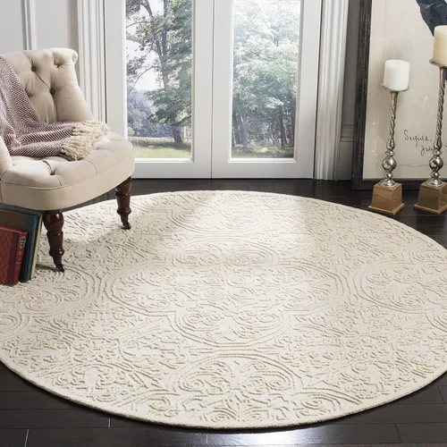 Vista 17 de SAFAVIEH Trace Collection - Alfombra decorativa de 2 x 3 pies, color marfil, lana hecha a mano, ideal para zonas de alto tráfico en entrada, sala