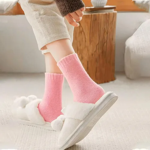 Vista 5 de VoJoPi 5 Pairs Warm Wool Socks for Women, Size 5-10, Thick Winter Thermal Boot Socks Crew Length
