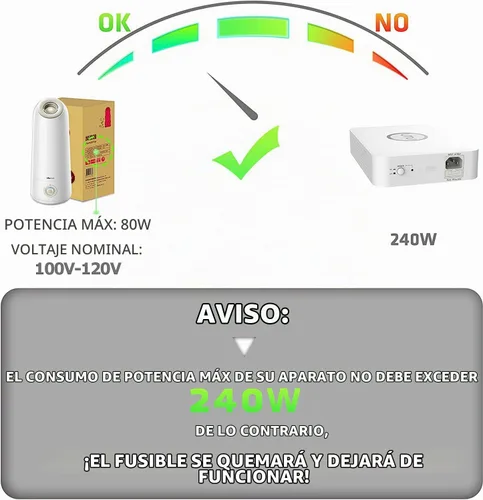 Vista 2 de UMI Transformador reductor 220V a 110V 300W US electrodomésticos uso