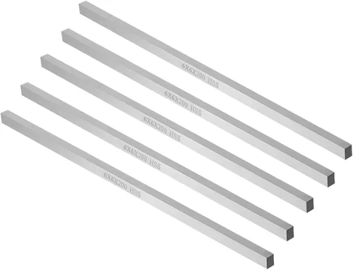 Vista 7 de 5 brocas de corte cuadrado HSS para torno de 0.157 in x 0.157 in x 7.874 in, molinillo de herramientas HSS en blanco, fresa rectangular de acero