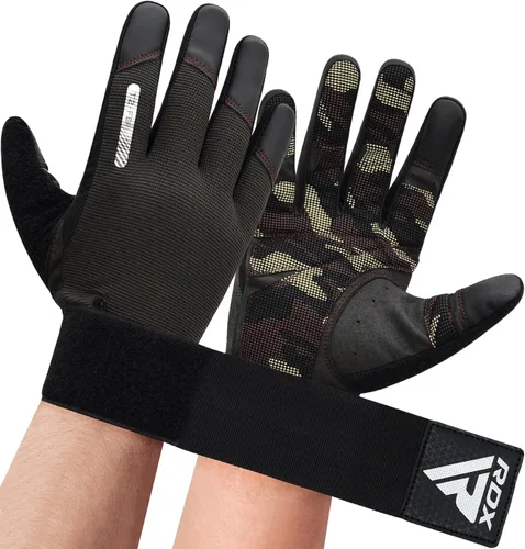 Vista 12 de Guantes de levantamiento de peso RDX con soporte para muñecas - Pantalla táctil de dedo completo para gimnasio, transpirables, antideslizantes