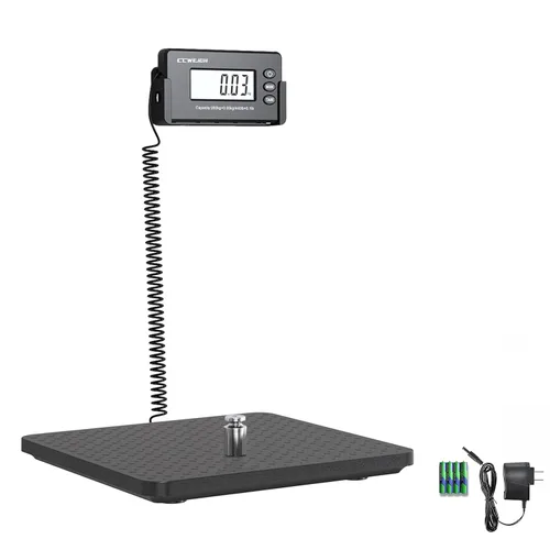 Vista 3 de Básculas de envío de 440 libras x 1 oz, básculas postales de alta precisión, plataforma ultrafina de acrilonitrilo butadieno estireno (ABS) grande