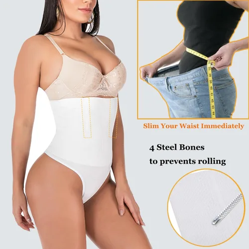Vista 4 de FLORATA Bragas moldeadoras para mujer con control de abdomen, ropa interior de cintura alta