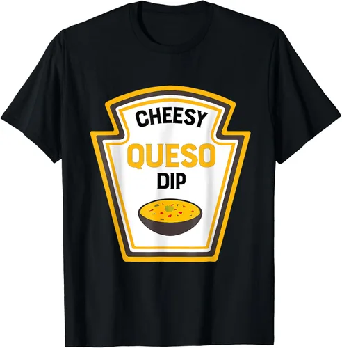 Vista 2 de Funny Group Condiments Halloween Costume Cheesy Queso Dip Camiseta, Negro