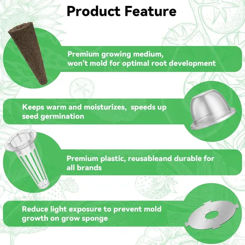 Vista 7 de inbloom Kit de vainas de semillas verdes para ensalada orgánica para AeroGarden, sistema de cultivo hidropónico Ahopegarden, alimento bajo