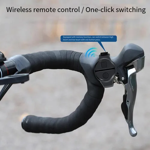 Vista 8 de Extremo brillante ciclo luz frontal cambio remoto agua 1600LM haz noche ciclismo advertencia luz de haz ancho ciclo luz