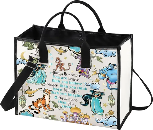 Vista 7 de LEVLO Bolsa de maquillaje de princesa árabe con cremallera para fanáticos del cine (Always Jasm)