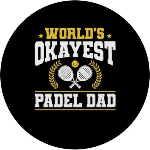 Vista 3 de Worlds Okayest Padel Dad Fathers Day Racquet Paddle PopSockets Adhesive PopGrip