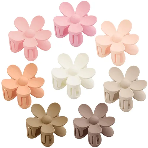 Vista 7 de Pinzas para el cabello de flores, 8 unidades, pinzas grandes para mujeres y niñas, cabello grueso y delgado, agarre fuerte, antideslizante, gran