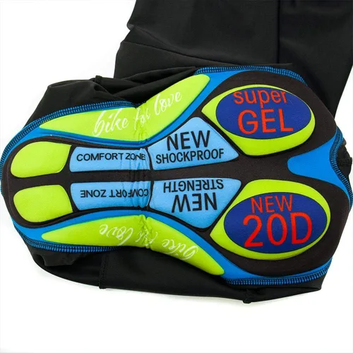 Vista 6 de Conjunto de camiseta de ciclismo para hombre, de manga larga, con almohadilla de gel 20D