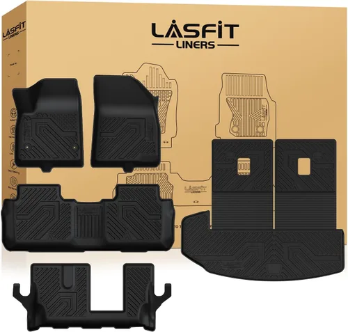 Vista 58 de LASFIT - Tapetes de suelo y maletero de auto, ajuste personalizado, de TPE, para todo tipo de clima, impermeable, juego completo, negros
