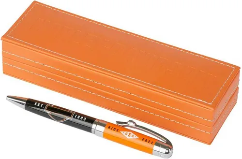 Vista 3 de Harley-Davidson Ride Free Black Ink Pen w/caja de regalo naranja - naranja HDL-20115