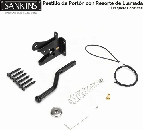 Vista 2 de Pestillo de puerta de bloqueo automático para valla de madera con tirador