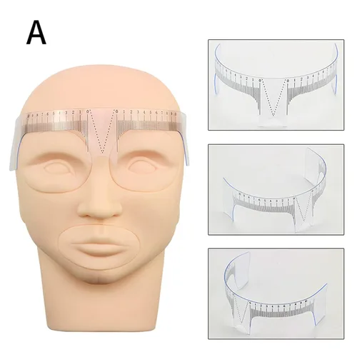 Vista 6 de Regla profesional de posicionamiento de cejas Microblading Brow Shape Design Ruler Herramienta de medida (B) Piercing y suministros