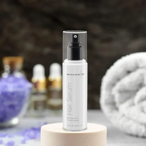 Vista 4 de MOEHAIR DUO Pack de suero para el cabello y acondicionador sin enjuague Desenreda y elimina el encrespamiento Suaviza y añade brillo Hidrata
