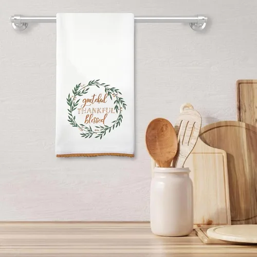 Vista 2 de Bedding Craft Paños de cocina de Navidad – Paños de cocina de secado rápido para limpieza, 20 x 28 pulgadas, juego de 2 – blanco, verde, marrón