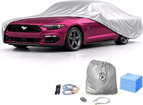 Vista 26 de Funda de coche para Ford Mustang 1ª generación (1964-1973), resistente a los arañazos, cubierta de interior de satén negro, material ultra suave