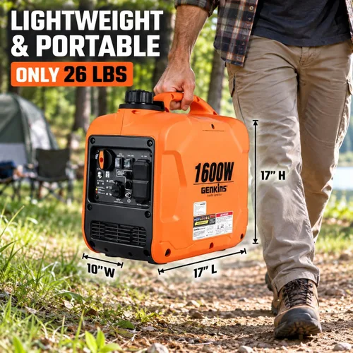 Vista 6 de Generador inversor portátil GK 1600W, bajo nivel de ruido para acampar, 26