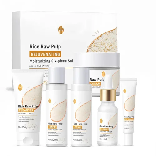 Vista 8 de SKK Set de Cuidado de la Piel 6 en 1 Limpiador Facial, Tónico, Suero, Loción Facial, Crema y Crema para los Ojos – Hidratante, Antienvejecimiento e