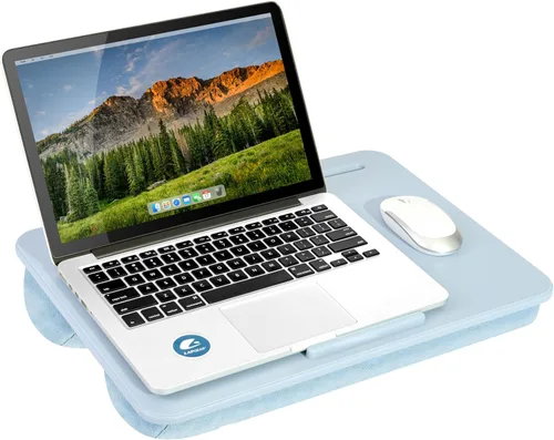 Vista 14 de LapGear - Escritorio compacto para regazo - Se adapta a laptops de hasta 15 pulgadas - Aqua Sky - Estilo núm. 43109 Microbead Cushion, Built-In