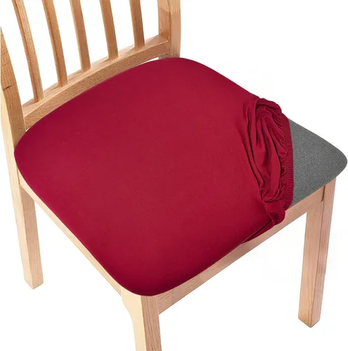 Vista 15 de Gute Fundas de asiento para silla, fundas de asiento para sillas de comedor con lazos, fundas elásticas de jacquard para sillas de comedor y cocina