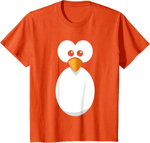 Vista 67 de Camiseta divertida con diseño de cara de pingüino o disfraz fácil, color negro, talla S