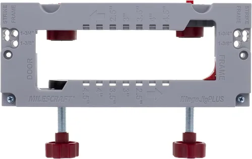 Vista 13 de Milescraft 1229 HingeJigPLUS – Mortero de bisagra de puerta de doble sujeción para bisagra. Kit completo de instalación de bisagra de embutidos