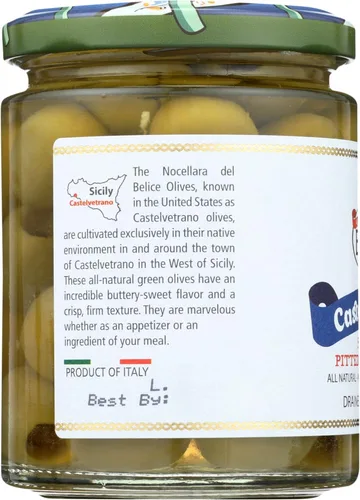 Vista 2 de Bono Castelvetrano - Aceitunas verdes sicilianas sin hueso, 5.3 onzas