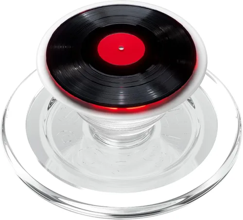 Vista 7 de Red Vinyl Record Player Vinyl Collector Retro Music Lover PopSockets Adhesive PopGrip