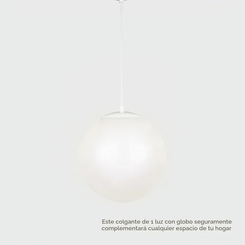 Vista 7 de Generation Lighting Leo - Colgante de globo colgante mediano de 1 luz en Blanco