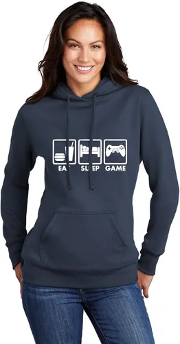 Vista 24 de Go All Out Eat Sleep Game - Sudadera con capucha para hombre y mujer Verde Irlandés