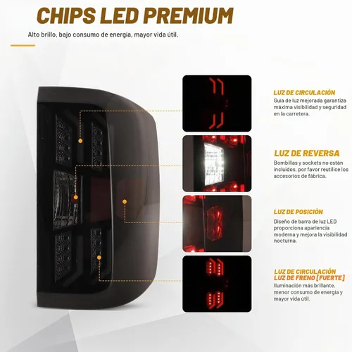 Vista 4 de WOLFSTORM Conjunto de luz trasera Compatible con 2014-2018 Chevy Silverado 1500 y 2015-2018 Chevy Silverado 2500/3500HD, No es compatible con Lente