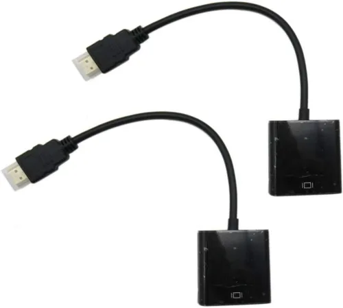 Vista 2 de USonline911 2 unids 1080 p HDMI macho a VGA hembra cable de vídeo convertidor adaptador para monitor de PC