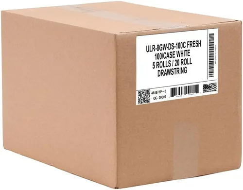 Vista 2 de Ultrasac Bolsas de basura perfumadas frescas con cordón blanco de 8 galones de 0.7 milésimas de pulgada de pulgada de grosor – 22 x 22 pulgadas