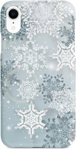 Vista 10 de Inspired Cases - Funda con textura 3D para iPhone Xs Max - Funda protectora de goma para iPhone Xs Max de Apple - Copos de nieve de invierno