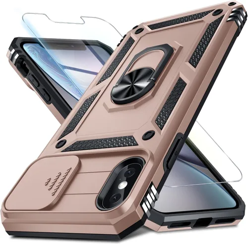 Vista 32 de Janmitta Funda para iPhone 8 Plus/7 Plus/6 Plus, Cubierta de Teléfono con Cubierta Deslizante Integrada para Lente de Cámara + Protector