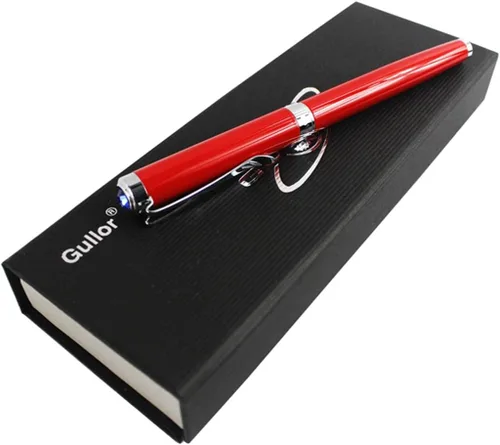 Vista 2 de Gullor Pluma Estilográfica Smooth Y5 Original Pen Pouch Caja De Regalo Set - Rojo