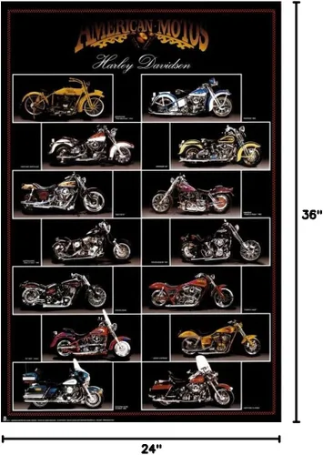 Vista 2 de Póster de motocicleta, Harley Davidson de 24 x 36 pulgadas