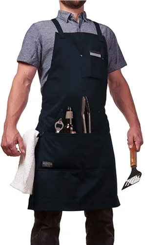 Vista 2 de Hudson Durable Goods - Delantal de chef de grado profesional para cocina, barbacoa y parrilla